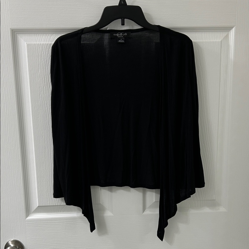 August Silk Black Women's Cardigan Petite